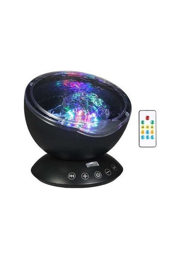 Moly 4 Hipnotik Müzik Uzaktan Kumandalı Çok İşlevli Müzik Çalar 12 Led 7 Renkli Gece Işıkları Siyah Çok Renkli