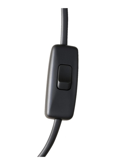 2 Metre Arapuarlı Aç Kapat Anahtar Fişli Abajur Lambader Duyu Seyyar E14 2x0,50 Siyah