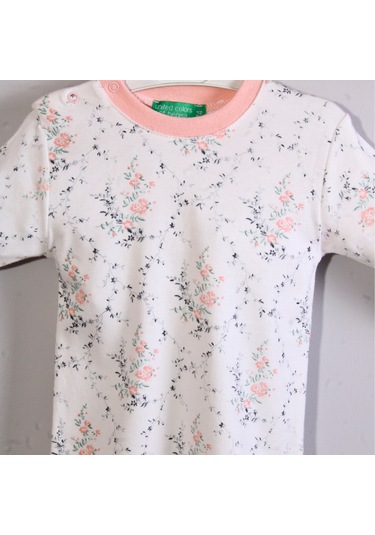 Çiçek Desenli Kız Bebek Pijama Eşofman Takımı Pembe Pembe