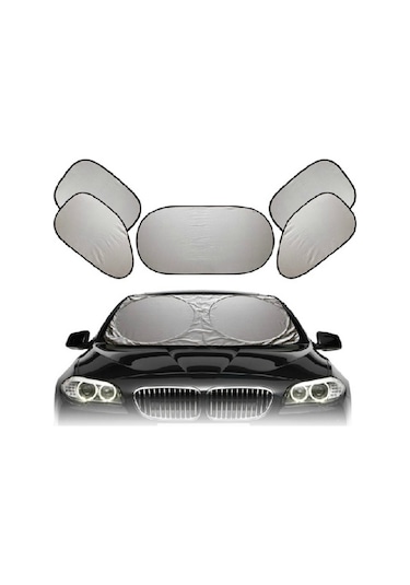 Sones 6'sı 1 Arada Yaz Aksesuarları Kaplamalı Gümüş Araba Güneşlik Kumaş Seti, Rastgele Renk Teslimatı