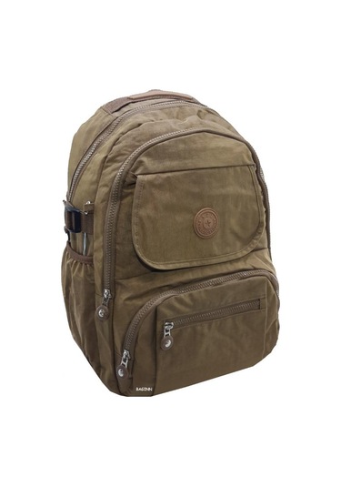 Baginn Kadın Sırt Çantası Çok Cepli Yağmur Geçirmez Hafif Kumaş Sırt Çantası Bordo Renk Taba