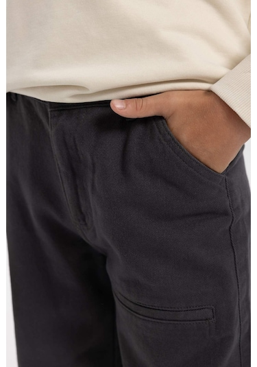 Defacto Erkek Çocuk Loose Fit Standart Paça Gabardin Pantolon A5728a823wnar58 Antrasit