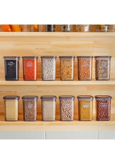 Porsima 431-GR Çok Amaçlı Erzak Saklama Kabı Seti 1.30 LT 12'li Gri