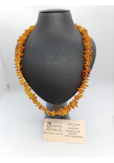 Kehribar Organik Şifa Taşı Taşı Kolye-handmade Özel Tasarım-1032/balık Hediyelik Antik Sarı