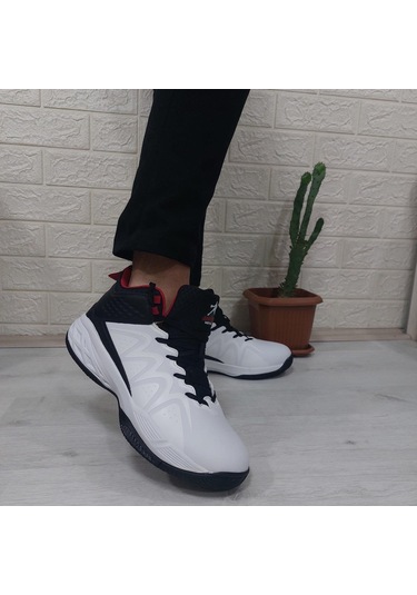 Jump 28652 Beyaz Boğazlı Basket Spor Ayakkabı Beyaz