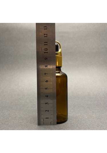 Amber Cam Damlalıklı Şişe  Sepet Model Metalik Kapak  50 ML