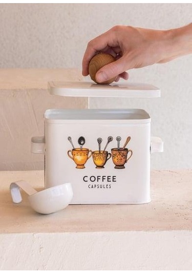 The Mia Storage Kahve Saklama Kabı 13x20x18 Cm Stg0001 Beyaz