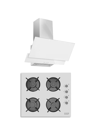 Exep EO320 - ED401 Beyaz Cam Ankastre Set