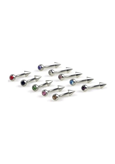 Novahub 10 Adet Moda Rhinestone Halter Barlar Göbek Dil Burun Halkaları Vücut Pirsing Takı, Seçenekler: 28 Çok Renkli Çok Renkli