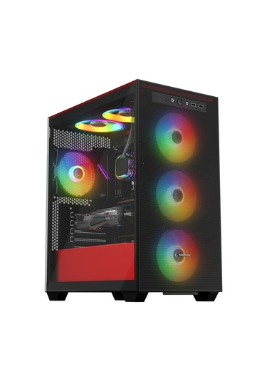 Rampage Blaze Mesh Temperli Camlı 4x12 CM ARGB Fan M-Atx 400W PSU Oyuncu Kasası