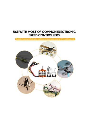 Aubyhe Uçak/ Sabit Kanatlı Model Uçaklar İçin Bakır Renkli 930kv D2826-15 Sansürsüz Motor