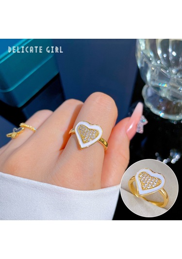 Ayarlanabilir Açıklığa Sahip Zarif Zirkon Yüzük No.17 Çok Renkli