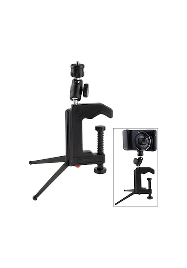 Sones Mini Kart Dijital Kamera İçin Taşınabilir Çok İşlevli Katlanır Kelepçe Tripod Siyah