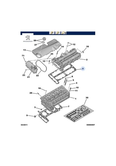 Silindir Kapak Conta Jr3 Peugeot 0249.f7
