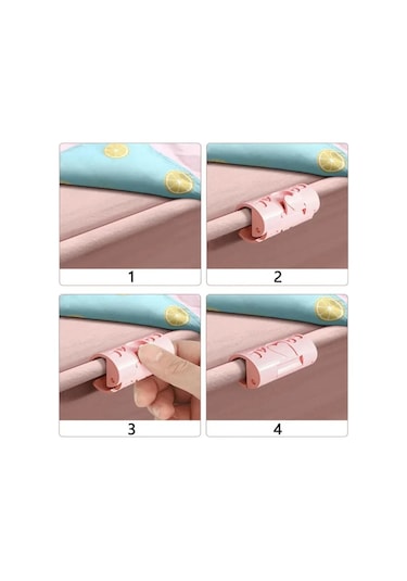Pink-6pcs Çarşaf Klipleri Plastik Kaymaz Kelepçe Yorgan Yatak Örtüsü İğnesiz Klip Tutucu Bağlantı Elemanları Ev Yatak Tutucu
