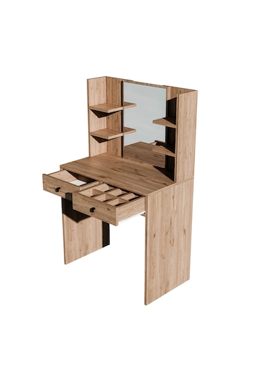 2212 Shıny Aynalı 2 Çekmeceli 80 Cm Makyaj Masası Sepet