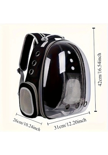 Honeybeeshop Grey Kişiselleştirilebilir Kedi Sırt Çantası Havalandırmalı Pvc Taşıma Çantası Uçak Araba Seyahat