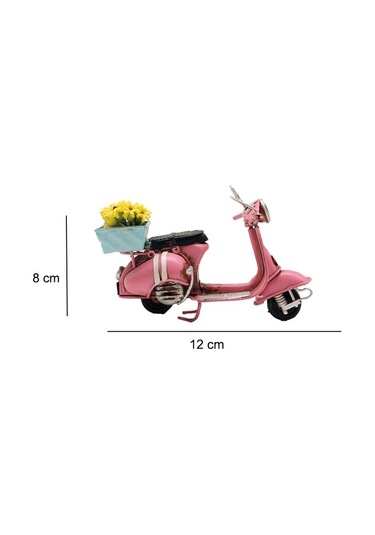 Çiçekli Dekoratif Metal Scooter