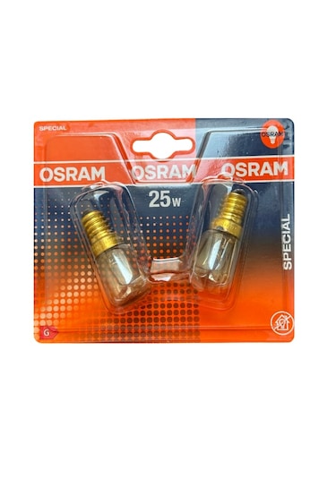 Osram 25w Sarı Işık E14 Duylu Ince Duy Fırın Ampulü 2'li Paket