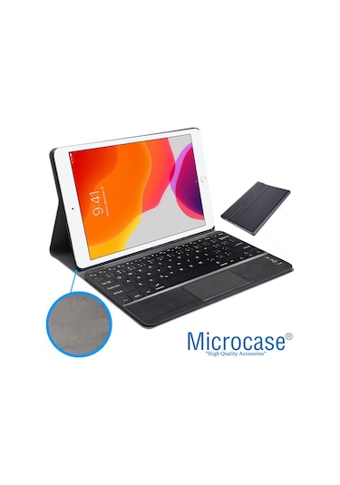 Apple Uyumlu iPad 7.Nesil 10.2" 2019 Bt Touchpad Klavyeli Standlı Kılıf - Bkk5