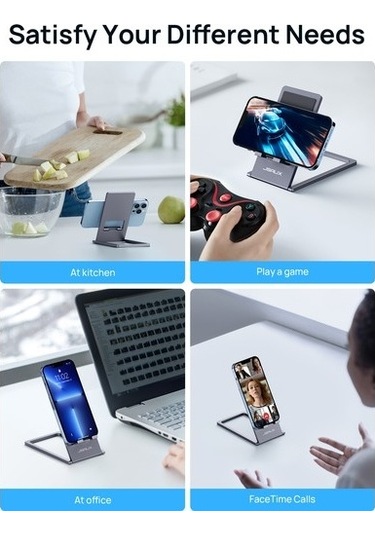Jsaux Ayarlanabilir Telefon Ve Tablet Tutucu Katlanabilir Telefon Standı Mini , İphone 14 13 12 11 Pro Max Uyumlu Tablet Telefon Standı Sp0112 Gri