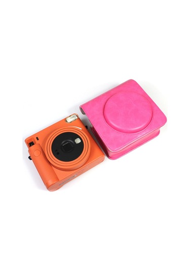 Butu Instax Square Sq1 Kamera Çantası İçin Pu Deri Kamera Kılıfı - Gül