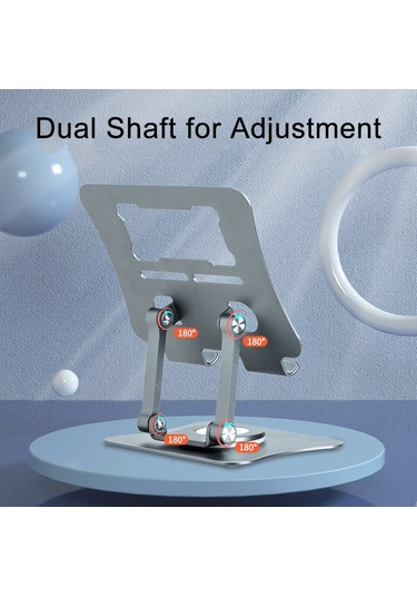 Cbtx G68 Masaüstü Katlanabilir Telefon Tablet Standı Alüminyum Alaşımlı 360 Derece Dönen Tablet Tutucu - Siyah