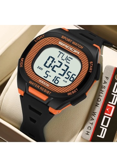 Primepickings Erkek Ve Kadın Spor Digital Led Saat, Kronometre Geri Sayım Zamanlayıcı Siyah-1 Diğer