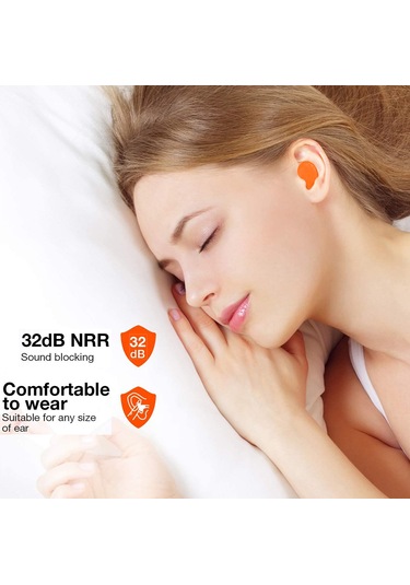 Uyku İçin Silikon Kulak Tıkacı, Yetişkinler Ve Çocuklar İçin Kalıplanabilir Gürültü Azaltıcılı 6 Çift Set, Su Geçirmez, Seyahat İçin Hazır