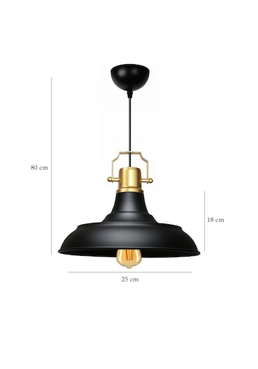 Homing Retro Gold Üst Detaylı Metal Sarkıt Ayd-3631 Siyah - Altın