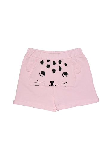 Lovetti Açık Pembe Kız Çocuk Kanguru Cepli Şort 7862P016 Pembe