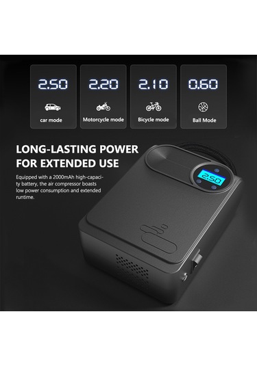 Tenfowee Siyah Kablolu Dijital Gösterge Li Musi N Lasti K Hava Pompa - Otomatik Durdurma, 4 Basınç Birimi, Çok Fonksi Yonlu Taşınabilir Tenfowee Siyah Kablolu Dijital Gösterge Li Musi N Lasti K Hava Pompa - Otomatik Durdurma, 4 Basınç Birimi, Çok Fonksi Yonlu Taşınabilir