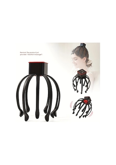 Honeybeeshop Siyah Elektrikli Bas Masaj Aleti Titresimli Sarj Edilebilir Anahtarlı Disli Bas Masaj Cihazı Siyah