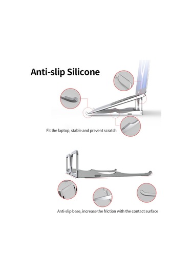 Springsun Alüminyum Foldable Bilgisayar Standı, Taşınabilir Tablet Desteği, Güneş Gözlüğü Desenli, Gri, Yükseklik Artırıcı