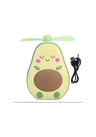 Fan Led Gece Lambası Makyaj Aynası Avakado Usb Fan El Tipi Masa Vantilatörü