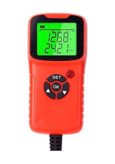 Pazly Araç Akü Şarj Cihazı Ve Analizörü 12v 2000cca Pil Test Gerilim Kırmızı