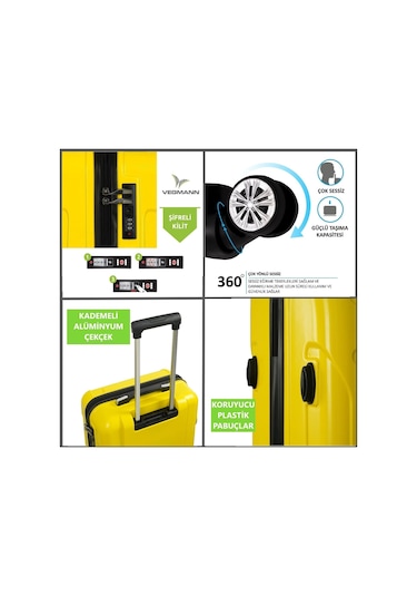 Vegmann Vela Sarı Orta Boy Valiz Sarı