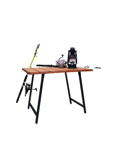 Alin Metal 4''lü Lüks Bardaklı Kamp Sandalyesi Ve Masa Set Yaprak Desenli Yaprak Desenli Çok Renkli