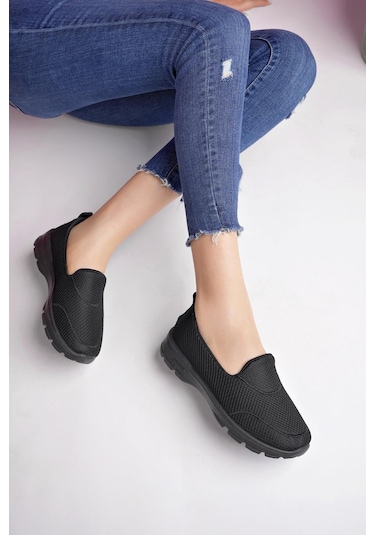 Muggo Willa Garantili Kadın Ortopedik Bağcıksız Nefes Alabilen Hafif Yürüyüş Sneaker Spor Ayakkabı 001