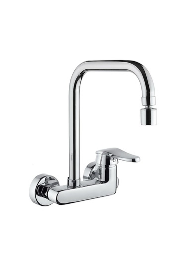 Mix Duvardan Oynar Pirinç Perlatörlü Mutfak Evye Aplike Batar Krom Krom