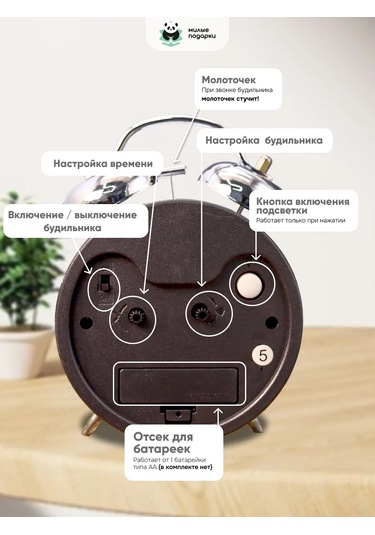 Milye Podarki Masaüstü Çalar Saat Pil İle Çalışır, Ev Dekorasyonu İçin. 191388906 Gri