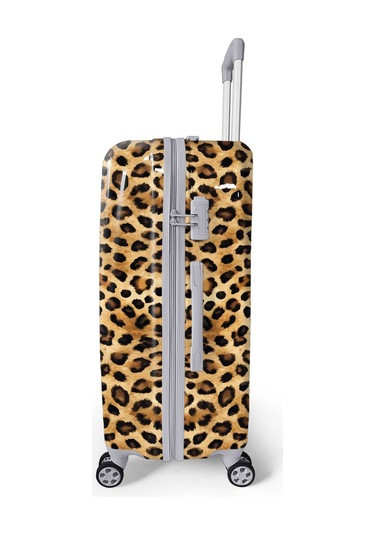 Coral High Kahverengi Leopar Desenli Pc Büyük Boy Valiz 70cm 16843 Kahverengi
