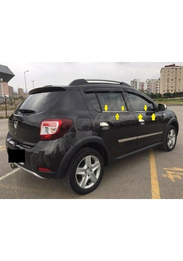 Dacia Sandero Krom Cam Çıtası 2012 Sonrası 4 Parça Paslanmaz  Çeli