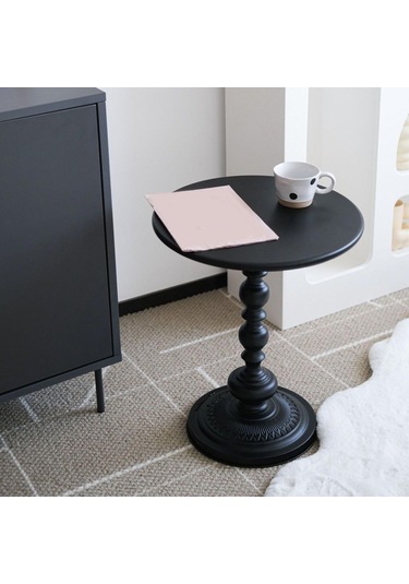 Suntek Magideal Kanepe Masası 52cm Yükseklik Dekor Siyah Küçük Siyah