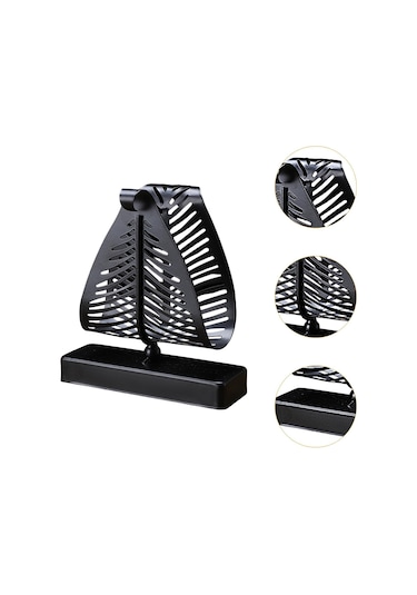 Homyl Peçetelik Tezgah Üstü Mendil Rafı Dikey Metal Kağıt Siyah