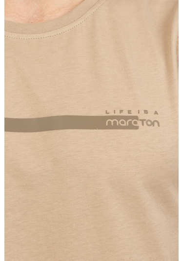 Maraton Sportswear Regular Erkek Bisiklet Yaka Kolsuz Basic Açık Vizon Atlet 21723-Açık Vizon