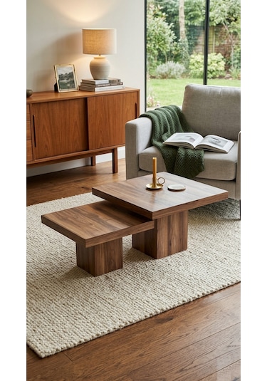 Most Marmoris %100 Mdf Orta Sehpa Set Evinize Teslim Ceviz
