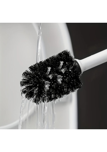 Willowhaven Beyaz Sağlam Plastik Tuvalet Fırçası Yumuşak Kıllı Bağımsız Askılı Dayanıklı beyaz