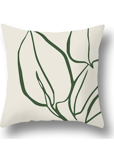 Kuzey Avrupa Geometrik Keten Yastık 45 45 Cm-52 Ekru