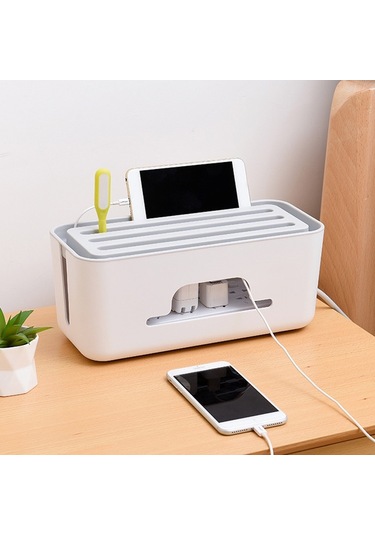 Sones Çok İşlevli Masaüstü Güç Kablosu Sırası Ve Kablo Yönetim Kutusu Gri